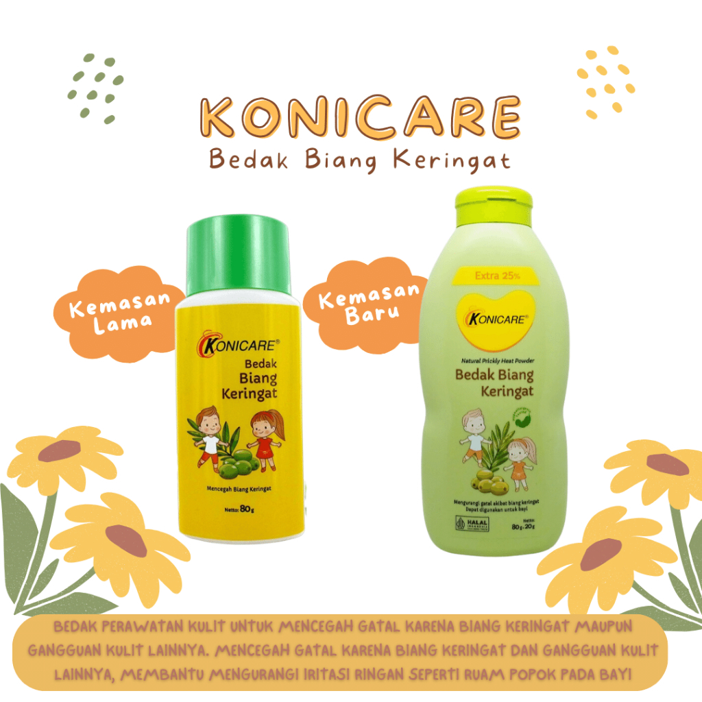 Bedak Konicare bedak gatal biang keringat 80 gr anak dewasa gatal kulit