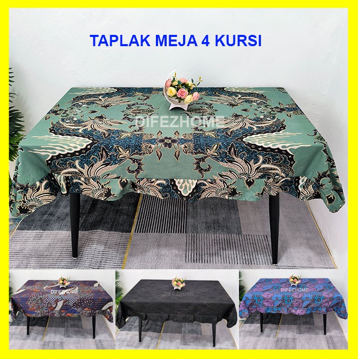 Taplak Meja Makan 4 Kursi Batik Kain Aesthetic