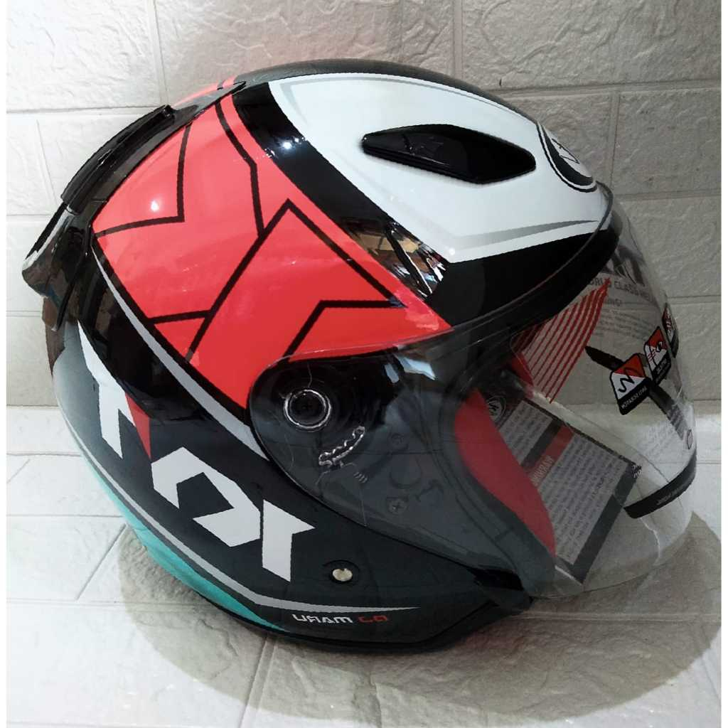 KYT DJ Maru Helm KYT DJ Maru Motif Black Aqua Blue Flourence #17