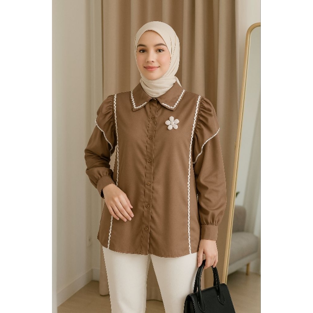 STIBTO - Blouse wanita terbaru 2025 blouse renda bunga atasan wanita kekinian