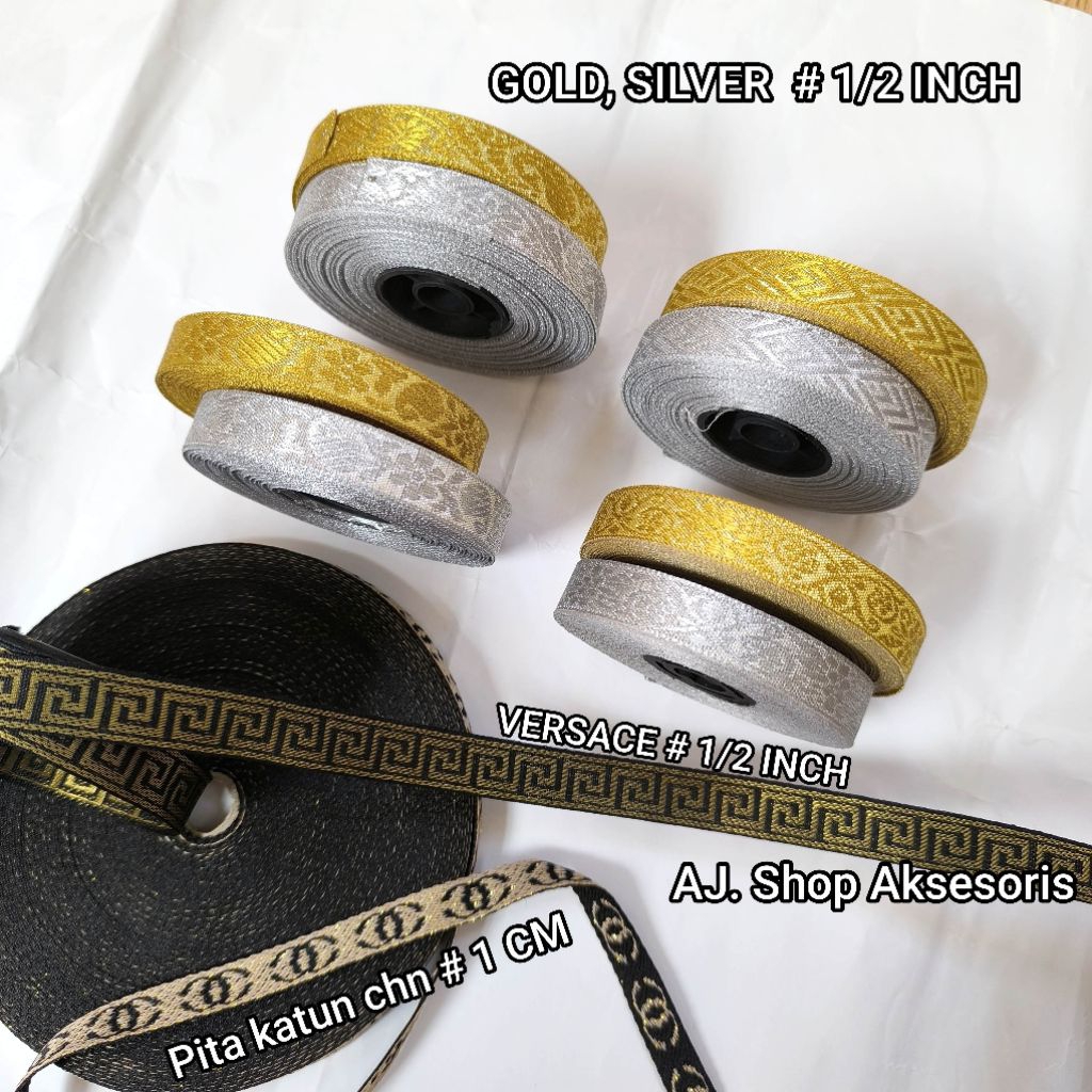 

PITA GAMIS BORDIR LEBAR 1/2 INCH (1,3 CM ) PER ROLL ISI 17 YARD