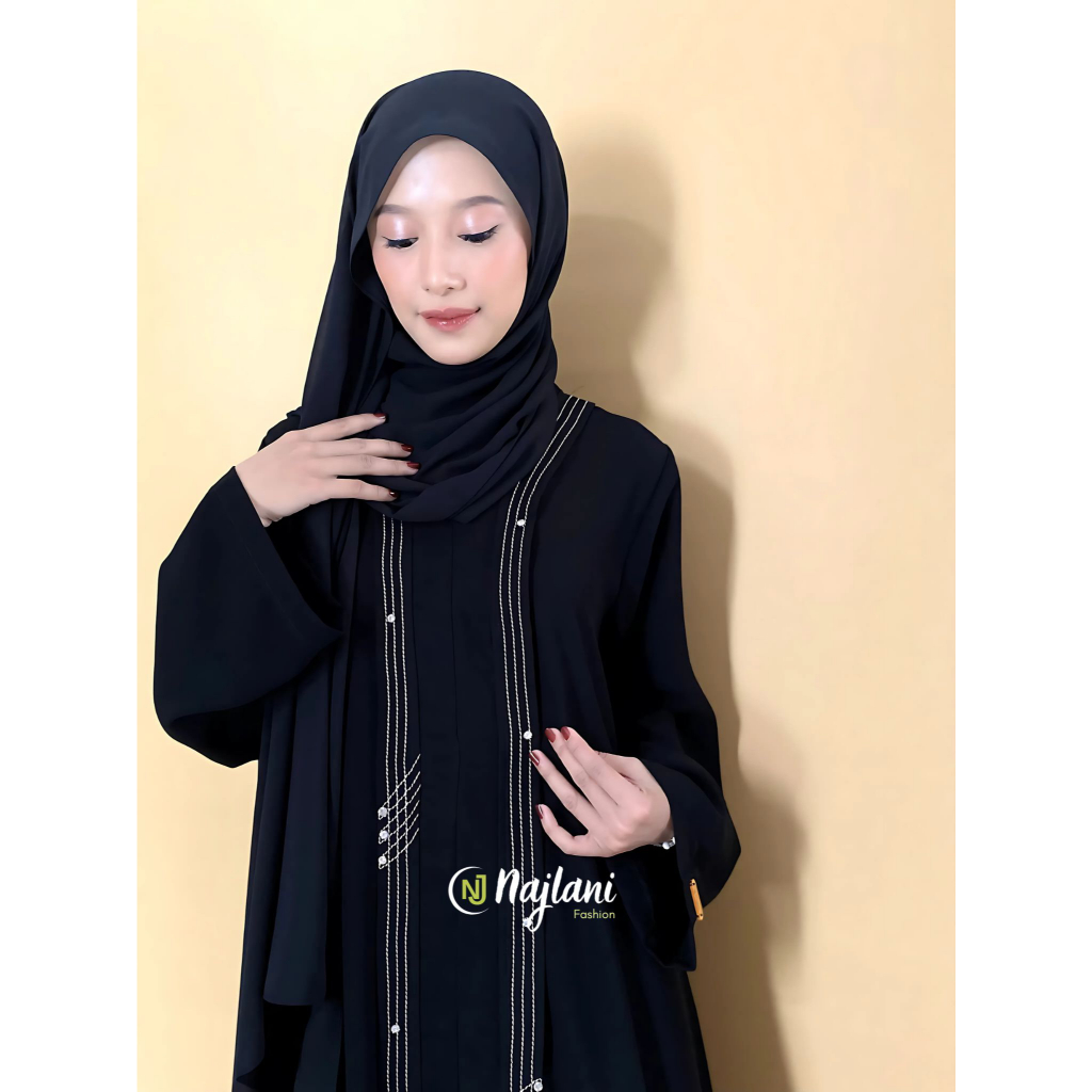 Naswa Abaya / Gamis Abaya Hitam Terbaru 2025 / Baju Gamis Wanita Remaja / Abaya Simpel Elegan
