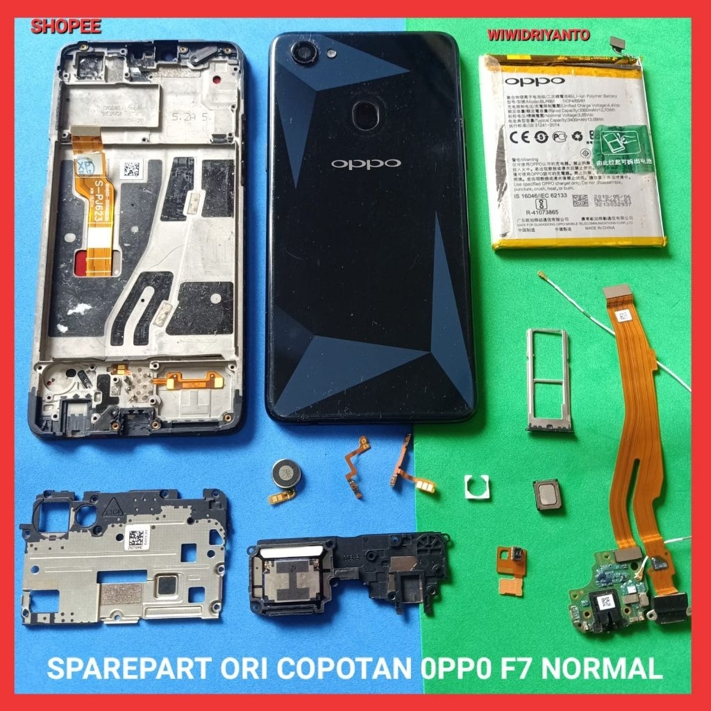SPAREPART CABUTAN OPPO F7 SECOND ORIGINAL NORMAL  BUZZER FULSET  TUTUP MESIN ATAS  VIBRATE  FLEX POW