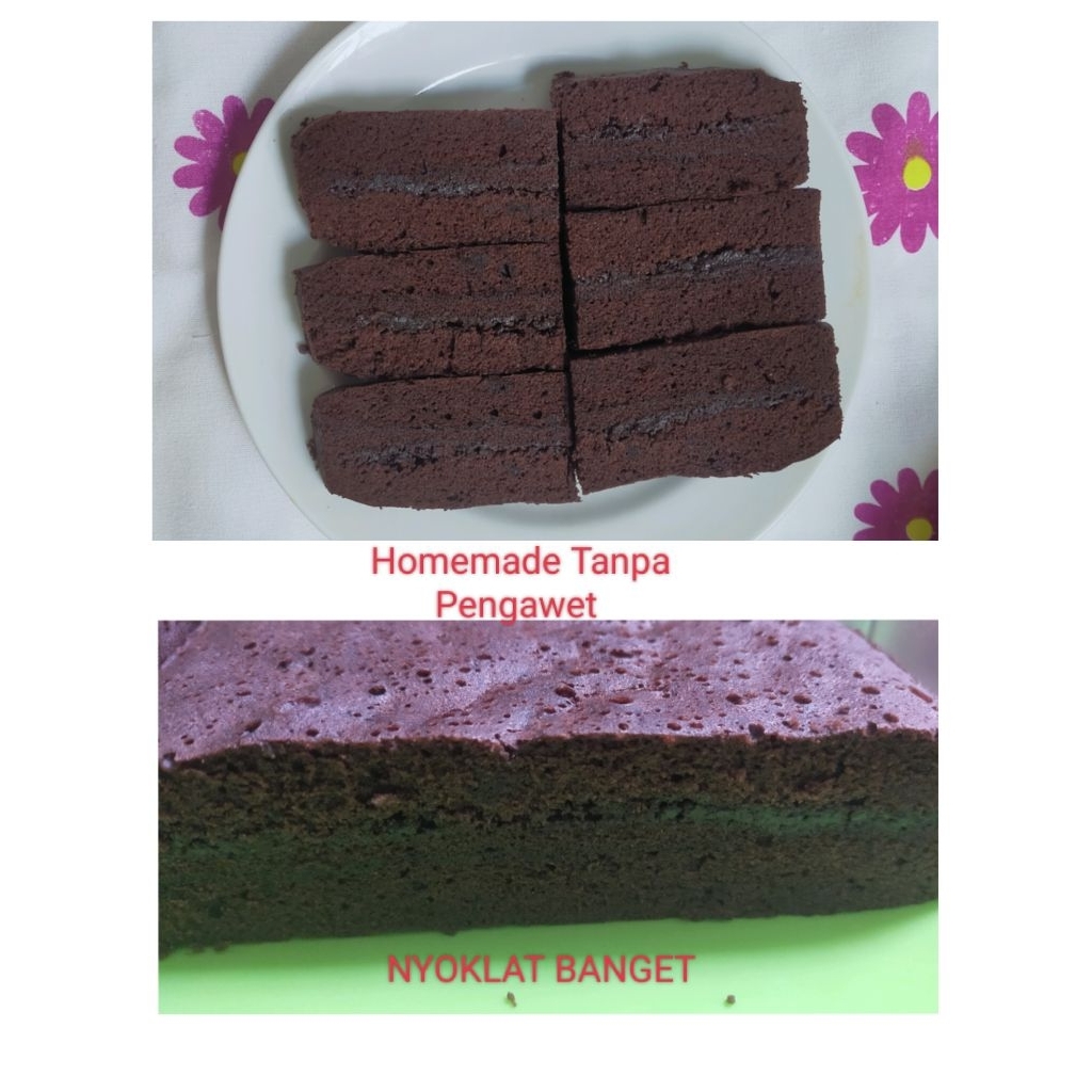 

Brownies Kukus 20x10 Enak' Lembut dan Nyoklat Banget (memakai bahan Premium) tanpa pengawet
