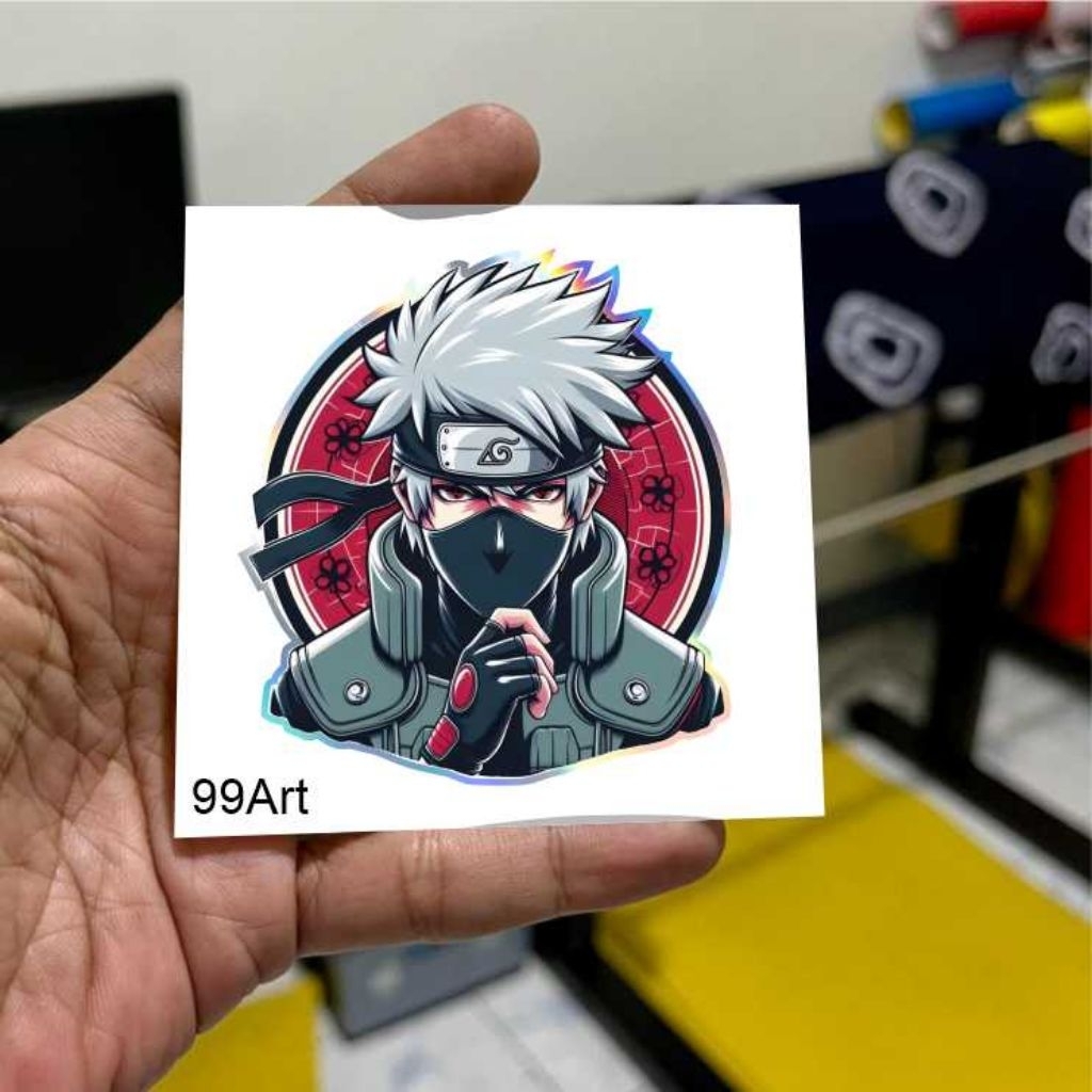 

stiker anime, anime Naruto, Kakashi, stiker reflektive nyala dan hologram