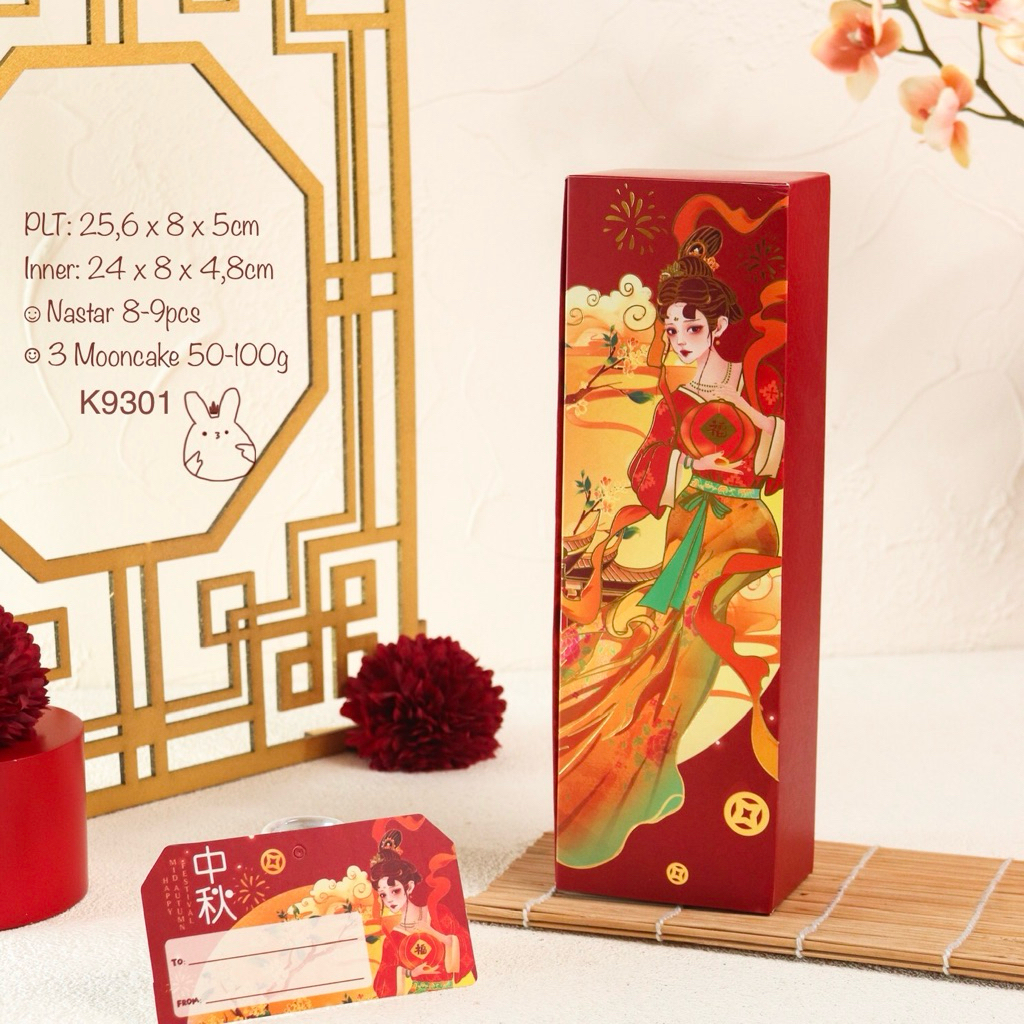 

K9301 Kotak Mooncake| Imlek muat 3 50g-100g| Dus Sincia Nastar| Box Pia K93