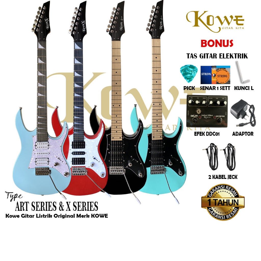 Gitar Listrik Original KOWE ART SERIES & X-SERIES FREE EFEK GITAR Model Kowe DDC01