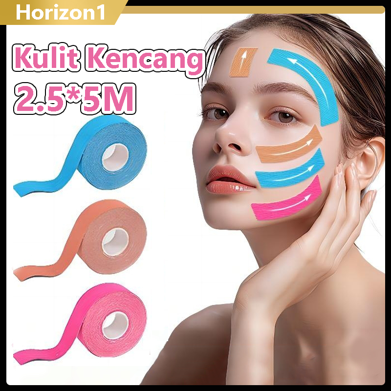 Plester Kinesiologi Wajah Lifting Pengencangan Elastic Band Tipis Breathable Plester Khusus Wajah Ga