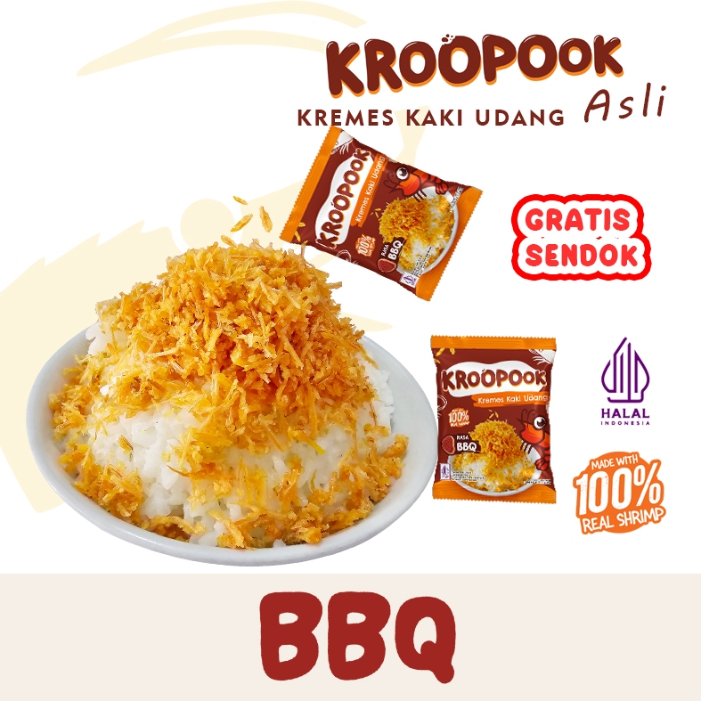 

12 pcs x 3.9 gr KROOPOOK Kremes Kaki Udang BBQ Flavour (Furikake)