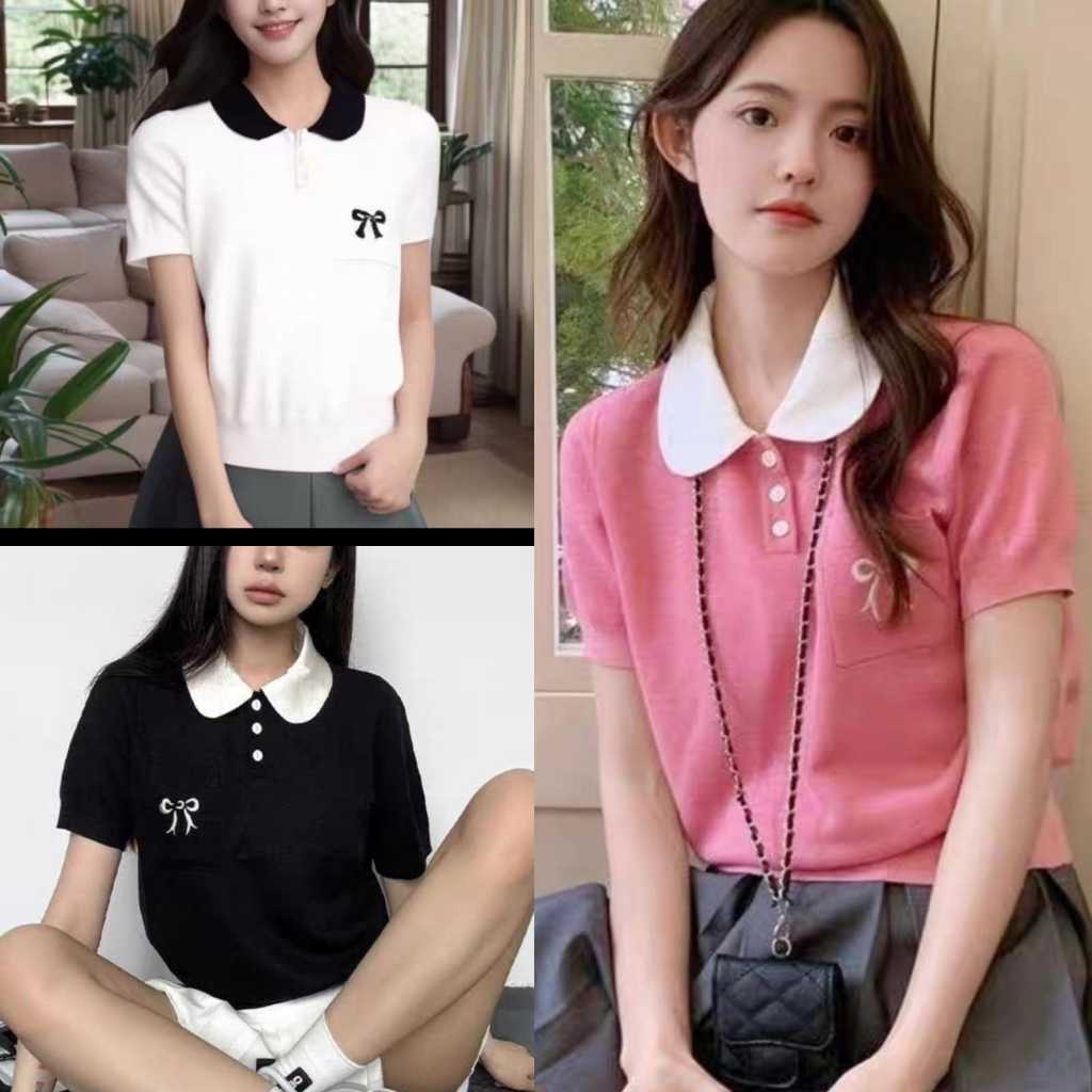 TOP KNIT RAJUT KERAH PITA ATASAN RAJUT IMPORT ATASAN PREMIUM #HELLO MISCHA