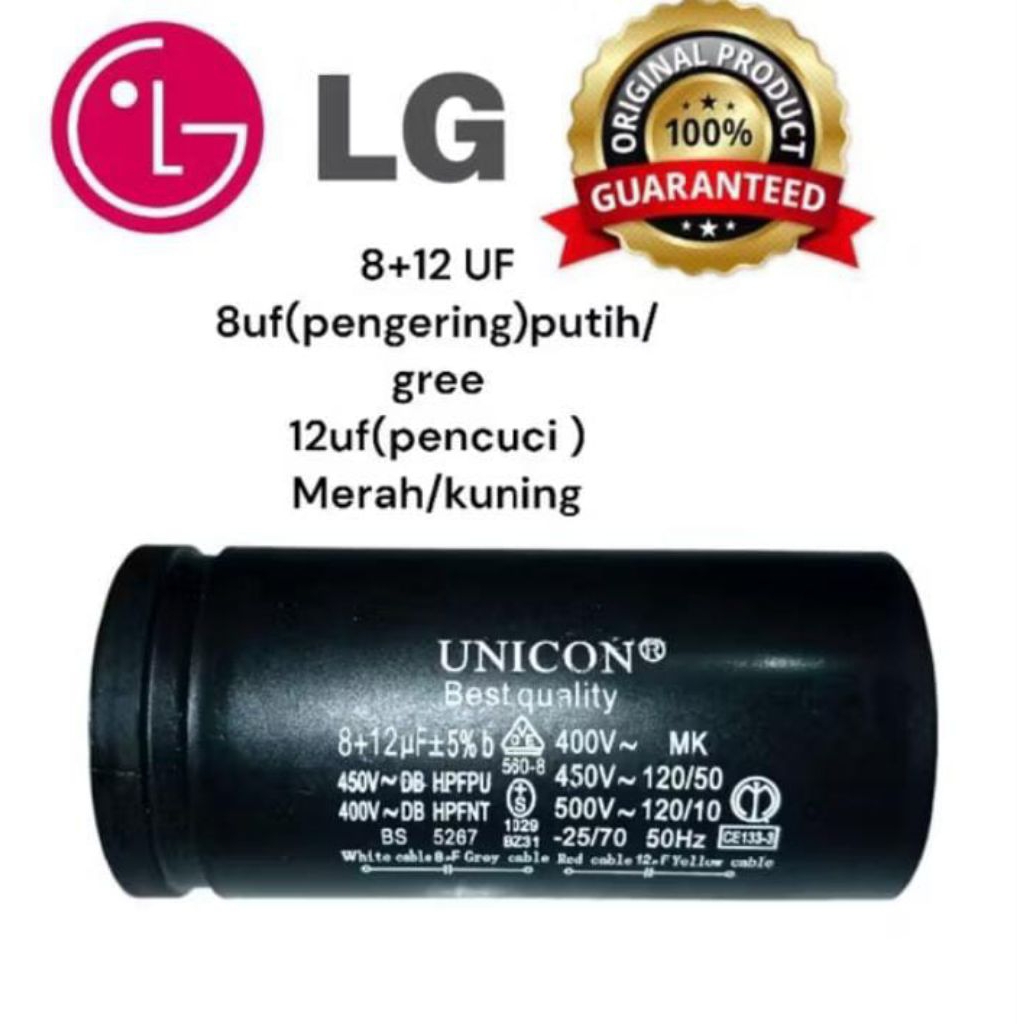 kapasitor mesin cuci LG 2 tabung 12kg 14kg 16kg