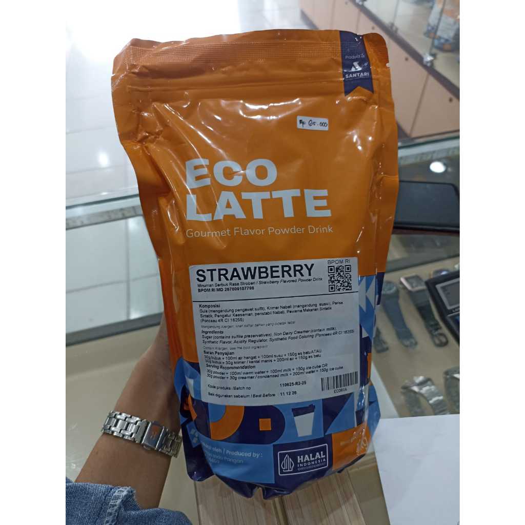 

ECO LATTE 1KG STRAWBERRY PREMIUM POWDER DRINK MINUMAN ENAK HALAL BPOM/ECO LATTE POWDER DRINK KEMASAN 1KG