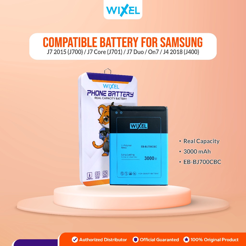 WIXEL ORIGINAL Baterai Samsung Galaxy J7 2015 J7 Core J701 Duo J4 J400 2018 On7 J700 J700F J720 Doub