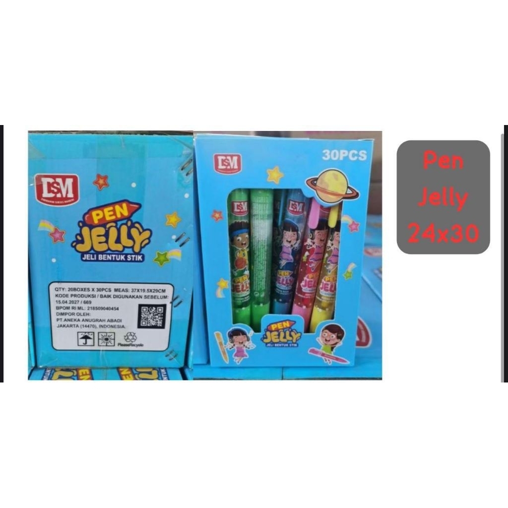 

jeli pen rasa strawberry Dsm 30 pcs