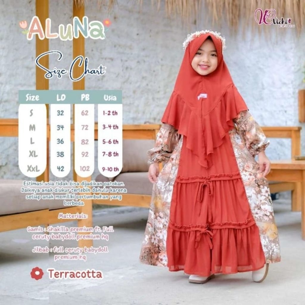 gamis Aluna*gamis anak*gamis set hijab*