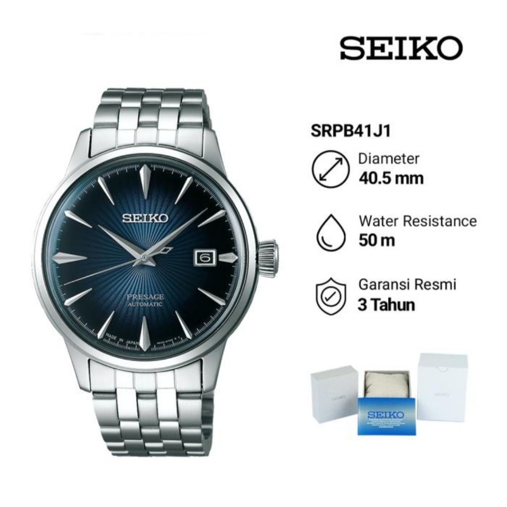 Seiko Presage SRPB41J1 Cocktail Time Jam Tangan Pria Original