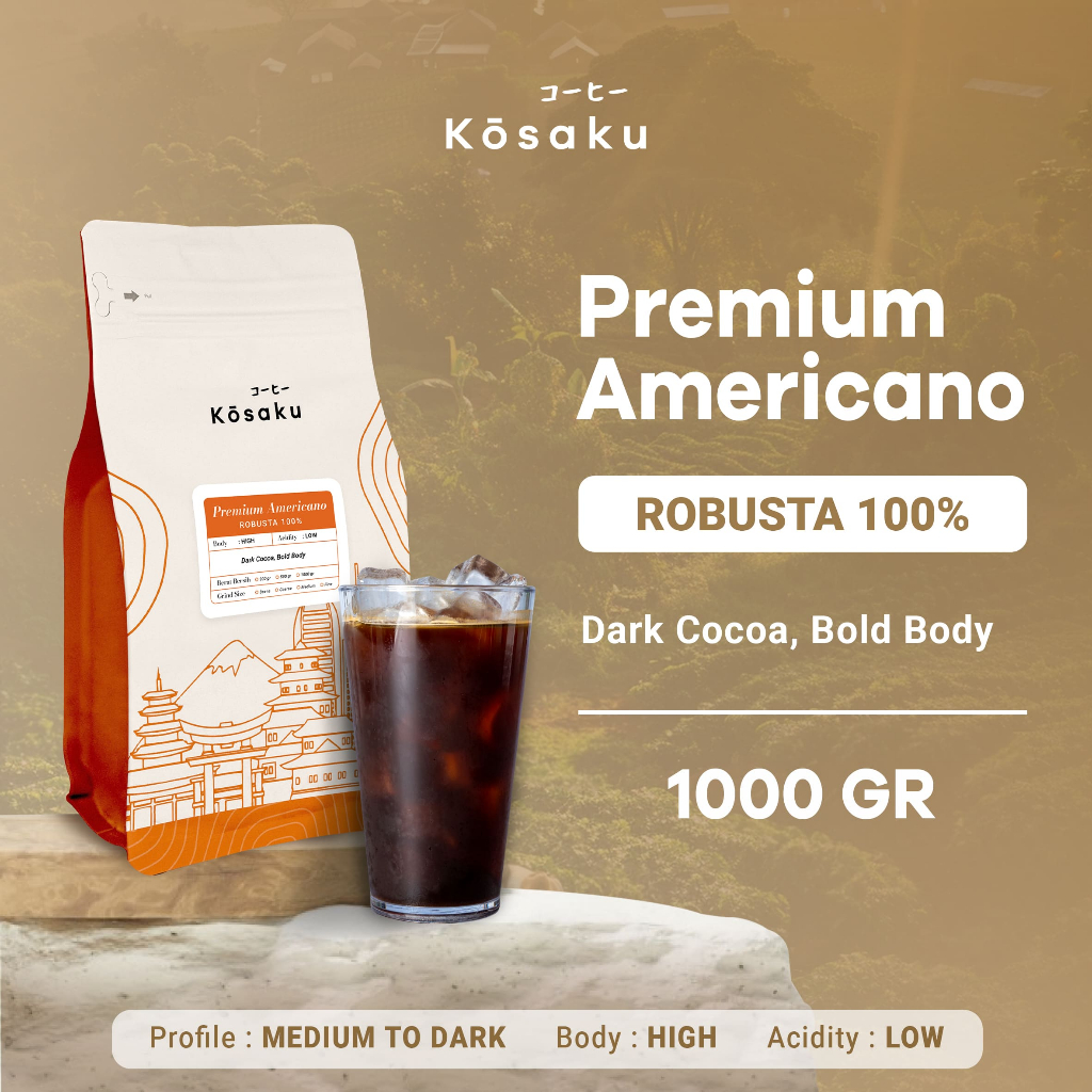 

Biji Kopi Bubuk Premium Americano House Blend Robusta Coffee Beans 1 kg – Kosaku Roaster