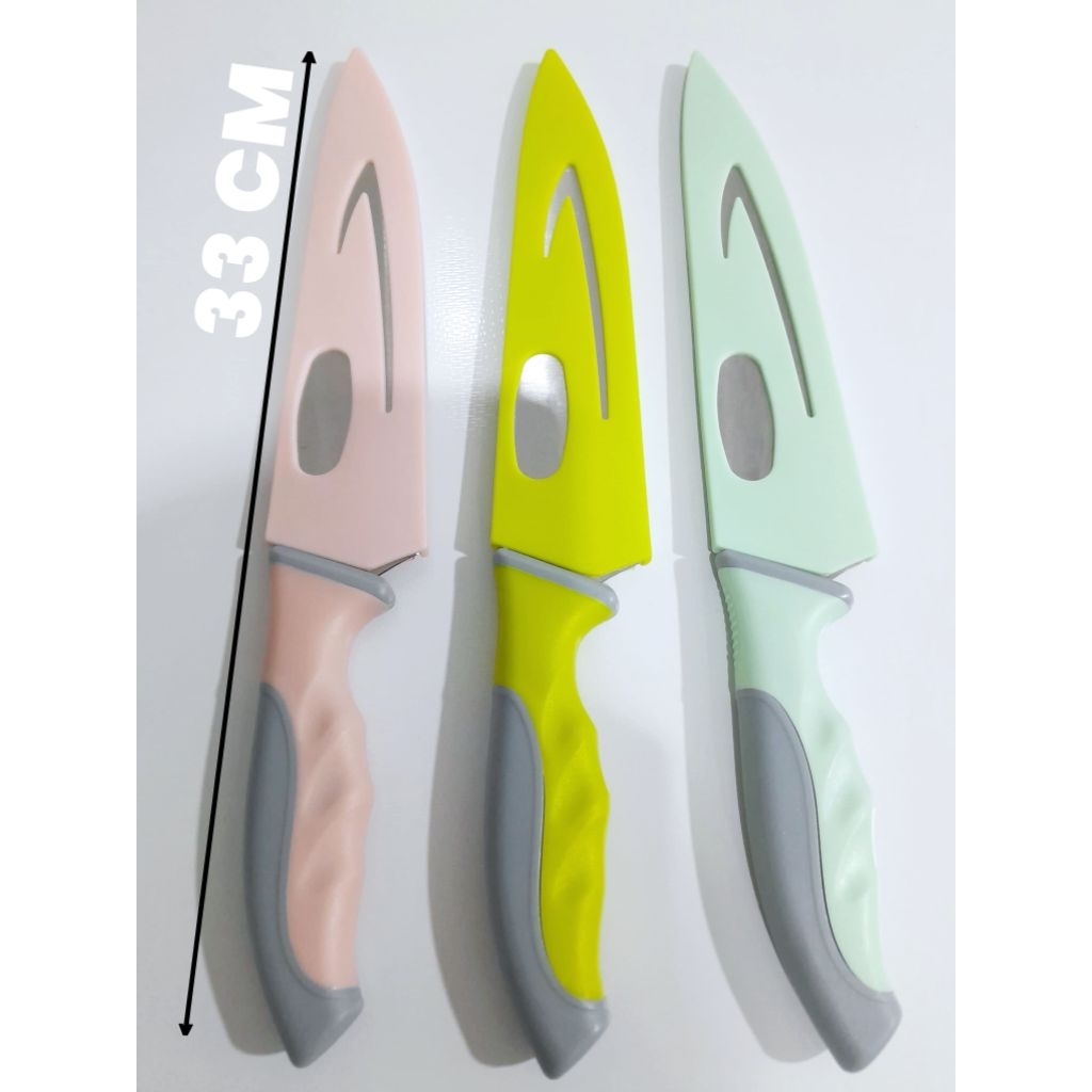 Pisau Dapur Tajam Stainless Steel Tebal Dengan Pengaman - Pisau Stainless Panjang