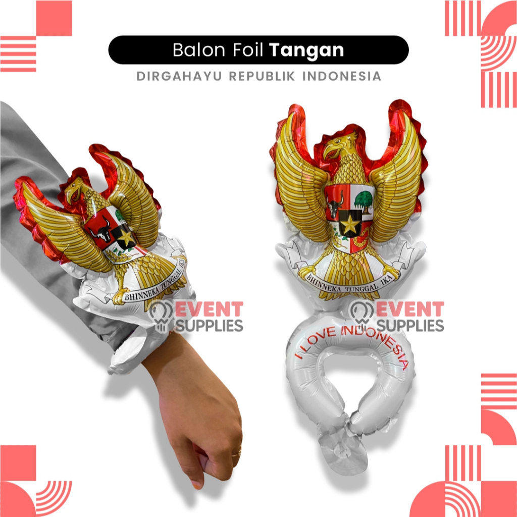 

Balon Gelang Tangan Motif Garuda / Balon Foil Gelang Tangan Garuda HUT-RI Dirgahayu