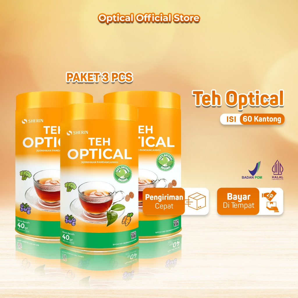 

Teh Optical 3 Kaleng| Teh Herbal Mata Lelah & Buram Akibat Gadget - 60 Sachet