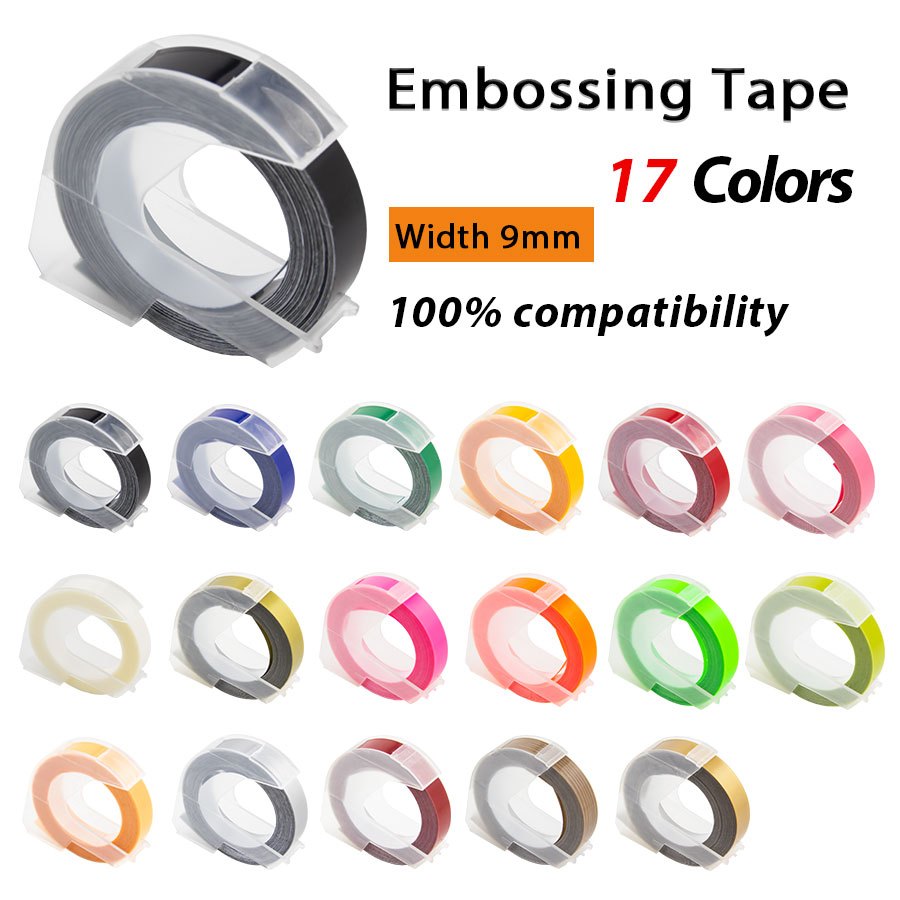 

5PCS LABLE TAPE MOTEX Emboss label tape For dymo 1610 Motex E-101