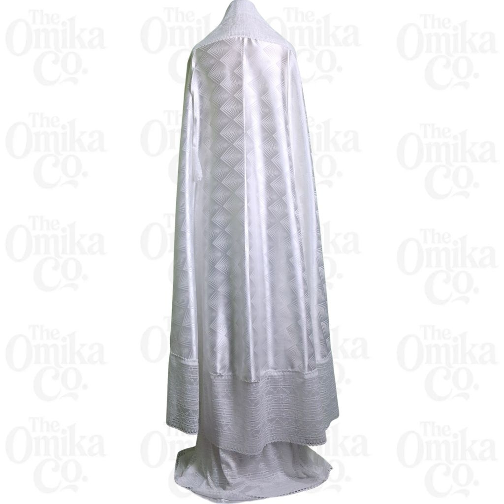 Mukena Dewasa Sutra Jaguar Jumbo Renda kd Putih Mewah Cantik