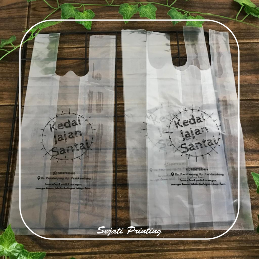 

(Isi 100 pcs) Sablon Plastik Murah PE KRESEK 15, 24 , FREE DESAIN - SEJATIPRINTING