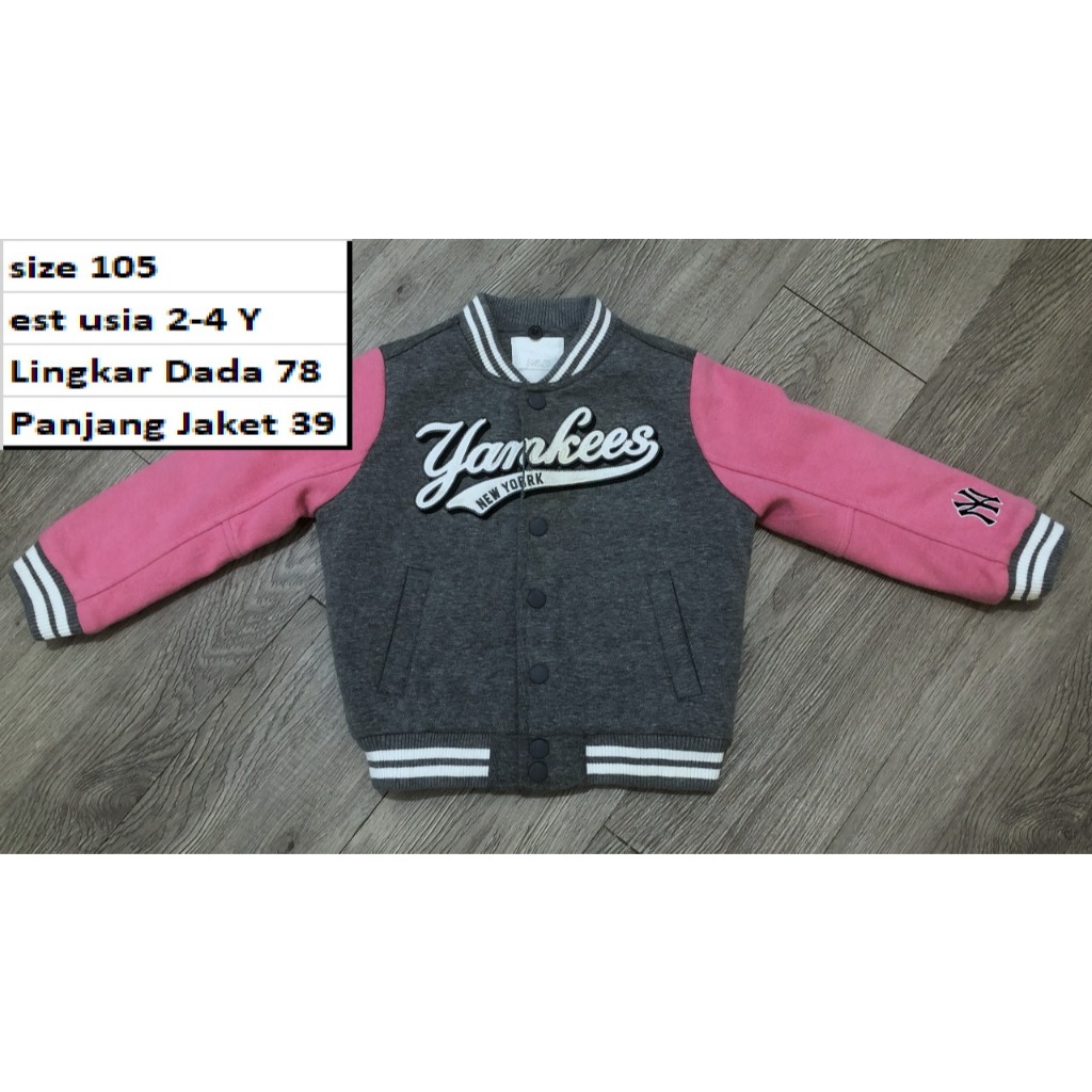 Jaket MLB - NY Jaket Branded Preloved Second Bomber Varsity Outdoor Running Hoodie Waterproof Anak R