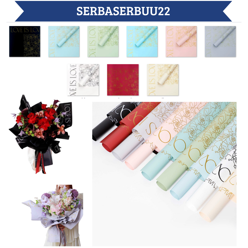 

Isi 20 LEMBAR Flower Wrapping Paper Valantine Kertas Buket Bunga Cellophane Valantine Kertas Kado Bouquet KB039 SS22