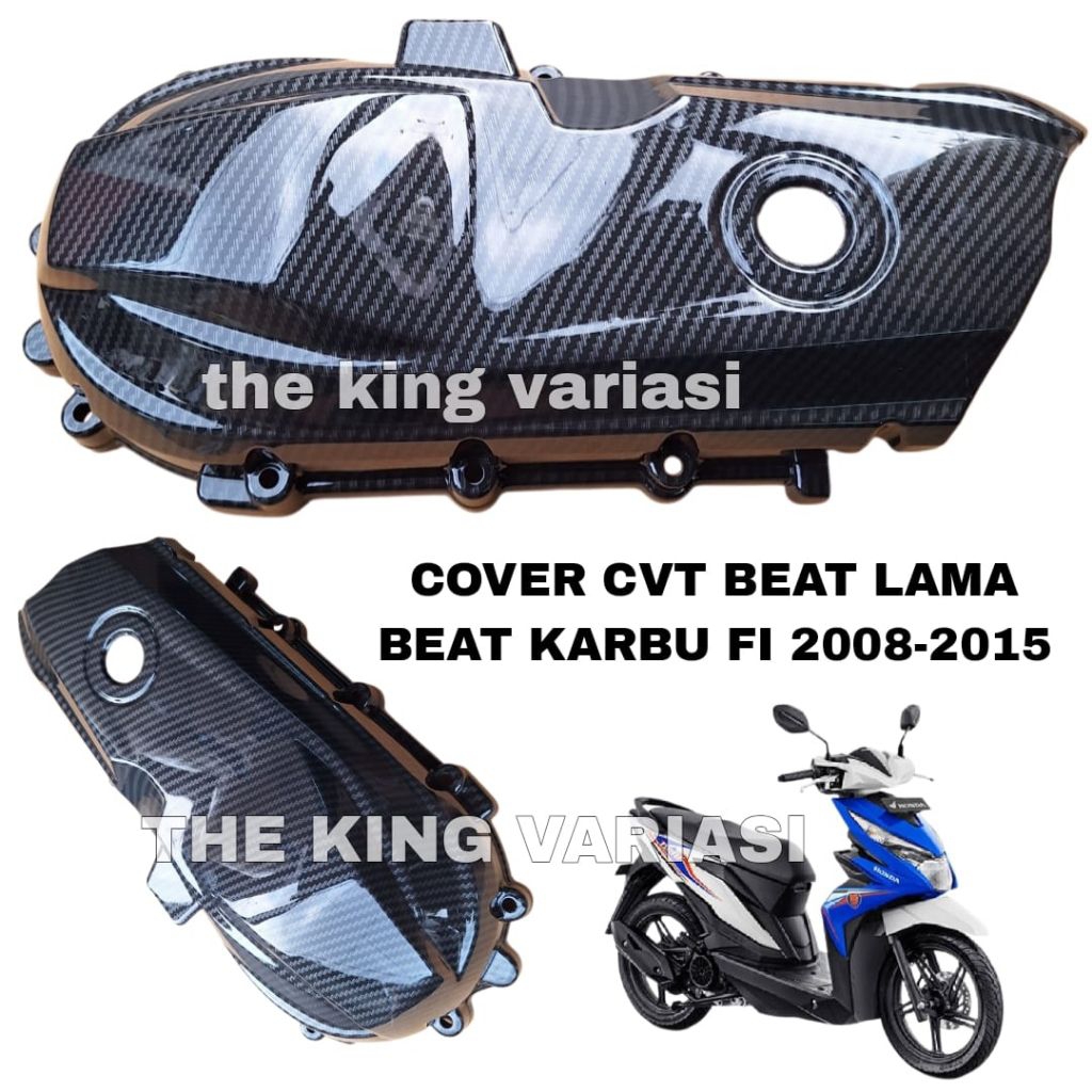 COVER TUTUP CVT BEAT LAMA BEAT KARBU BEAT F1 2008-2015 CARBON GLOSSY WTP ZORO / TUTUP CVT BEAT LAMA 