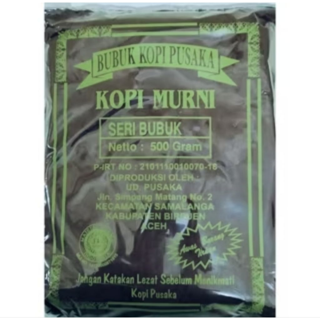 

Kopi bubuk halus murni cap Pusaka 500 gram
