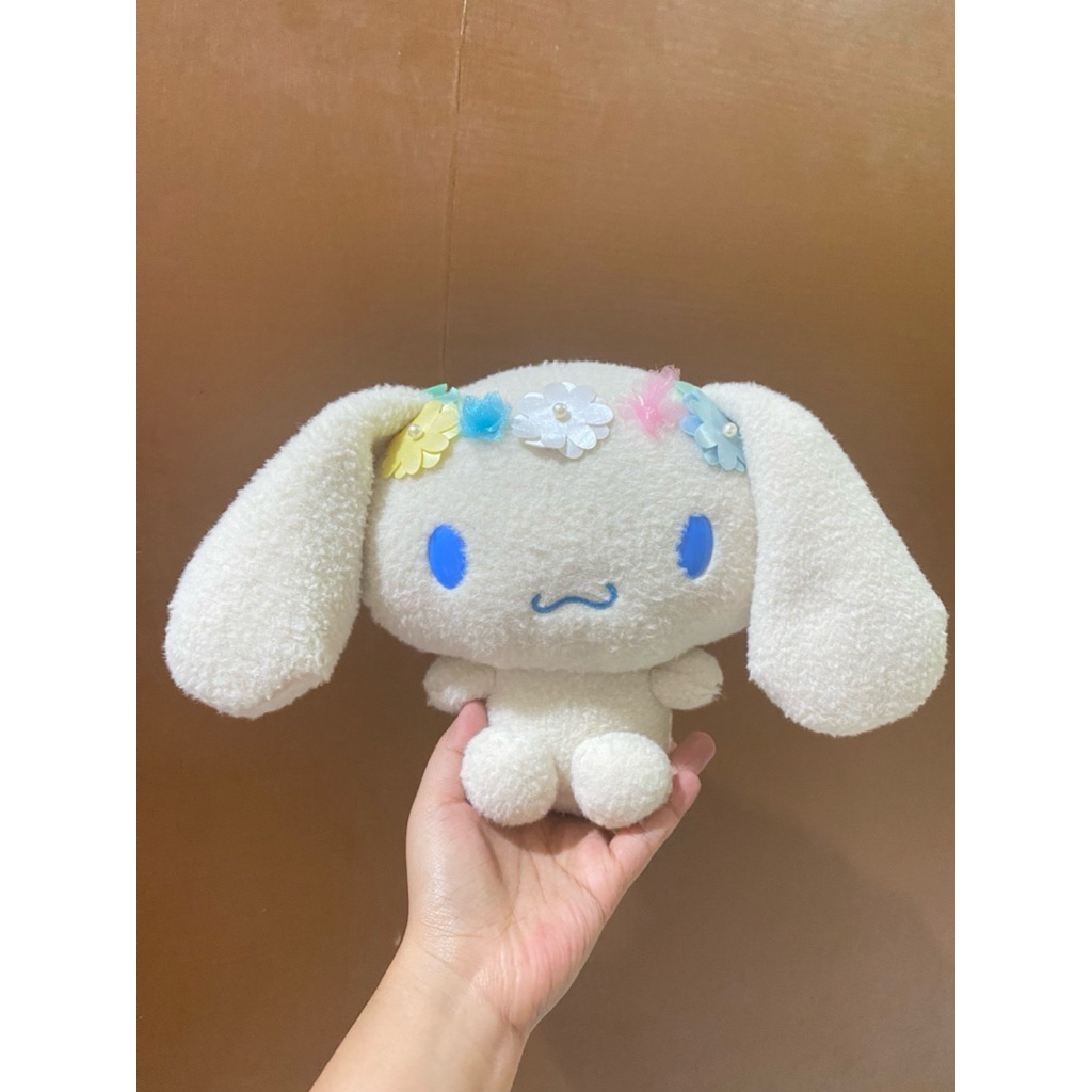 Boneka Karakter Cinnamoroll Kepala Bunga size 21cm Original / Boneka sanrio karakter Cinnamoroll Bun