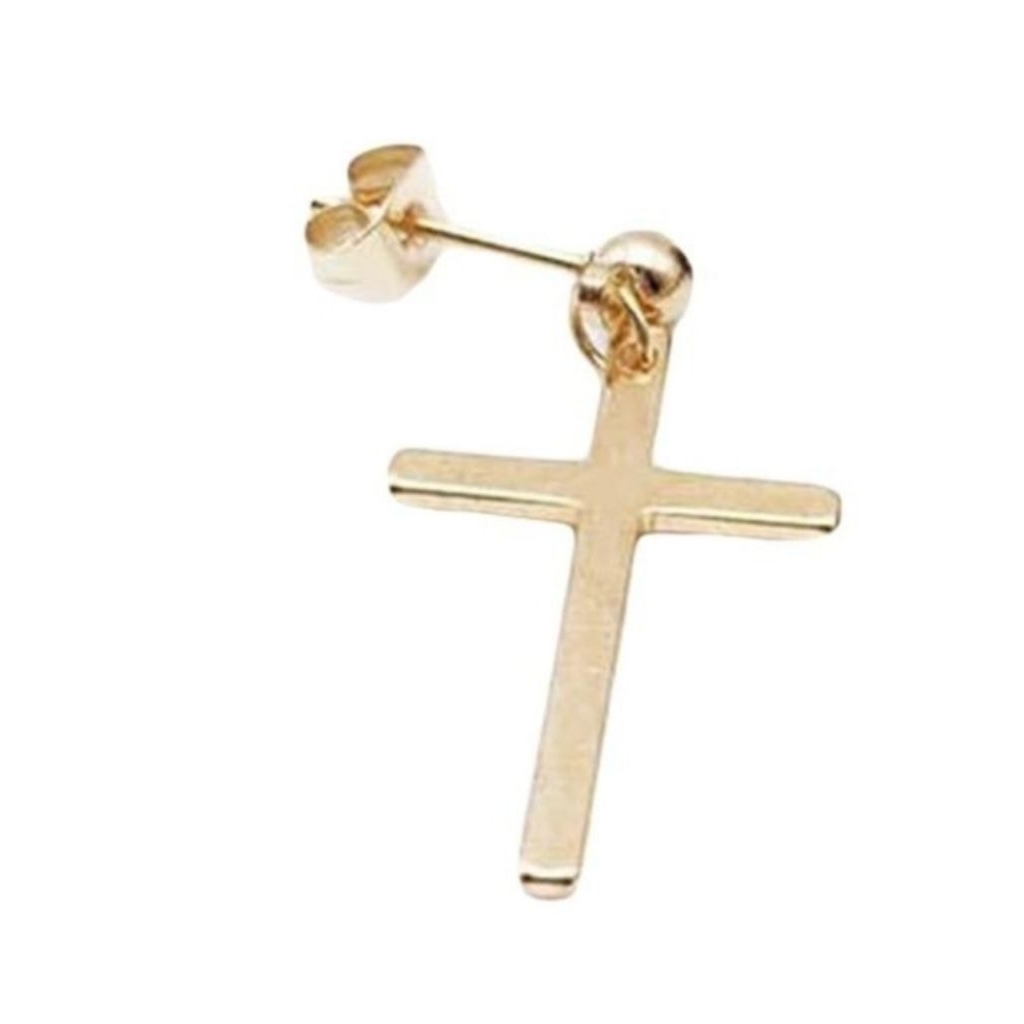 ANTING TINDIK COWO PRIA WANITA TITANIUM SALIB KOREA BTS PREMIUM A6