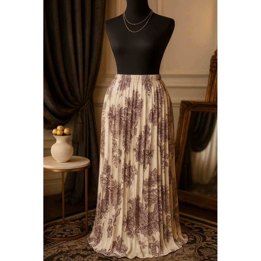 OOTD Rok Plisket motif dewasa / Rok plisket / Rok plisket motif bunga/ Rok plisket motif premium