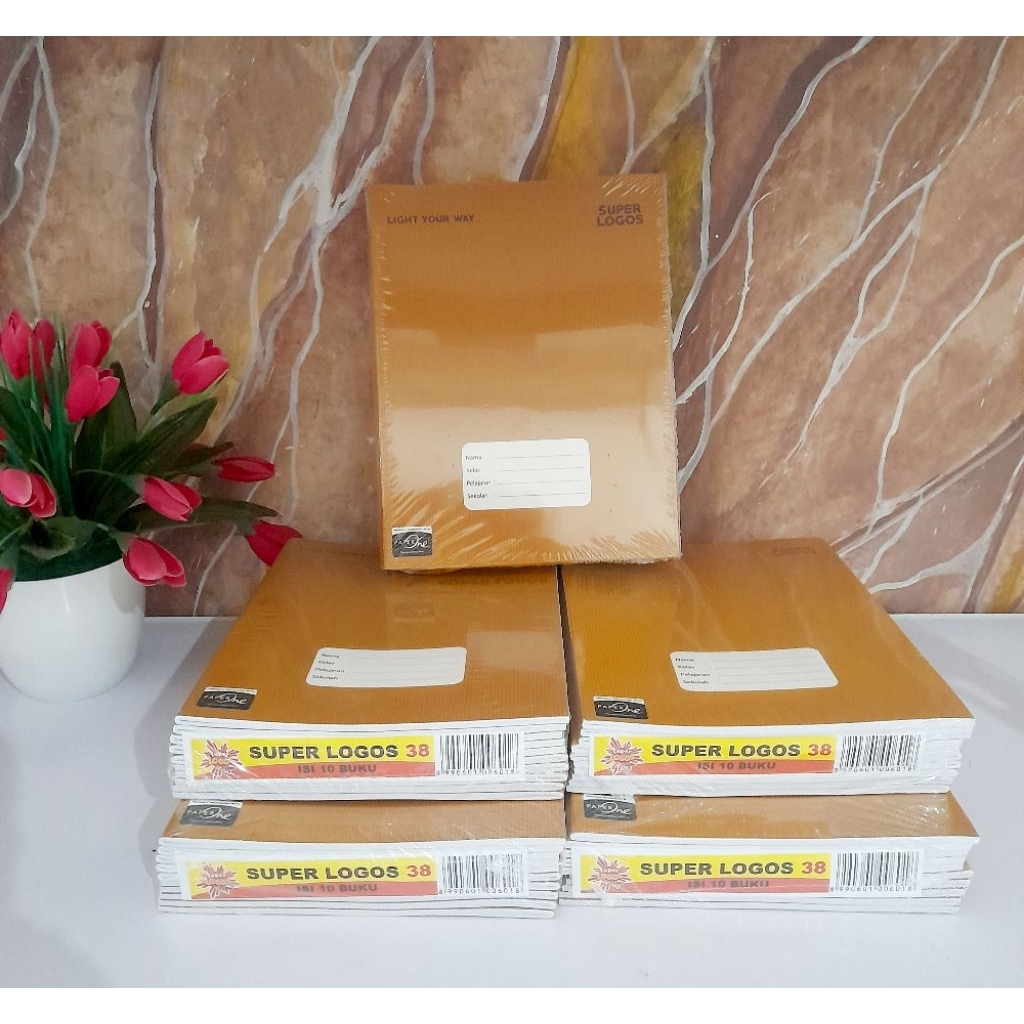 

Buku Tulis/Buku Tulis Super Logos Cover Sampul isi 38L By Paper One(1 pack isi 10 buku)