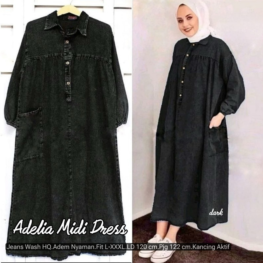 Adelia Midi Dress Jeans Wash