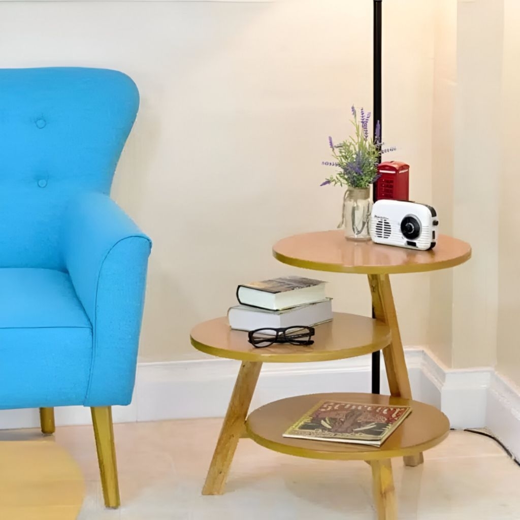 MEJA HIAS KAYU JATI MEJA SAMPING MINIMALIS MEJA BUNDAR UNTUK KAMAR DAN RUANG TAMU