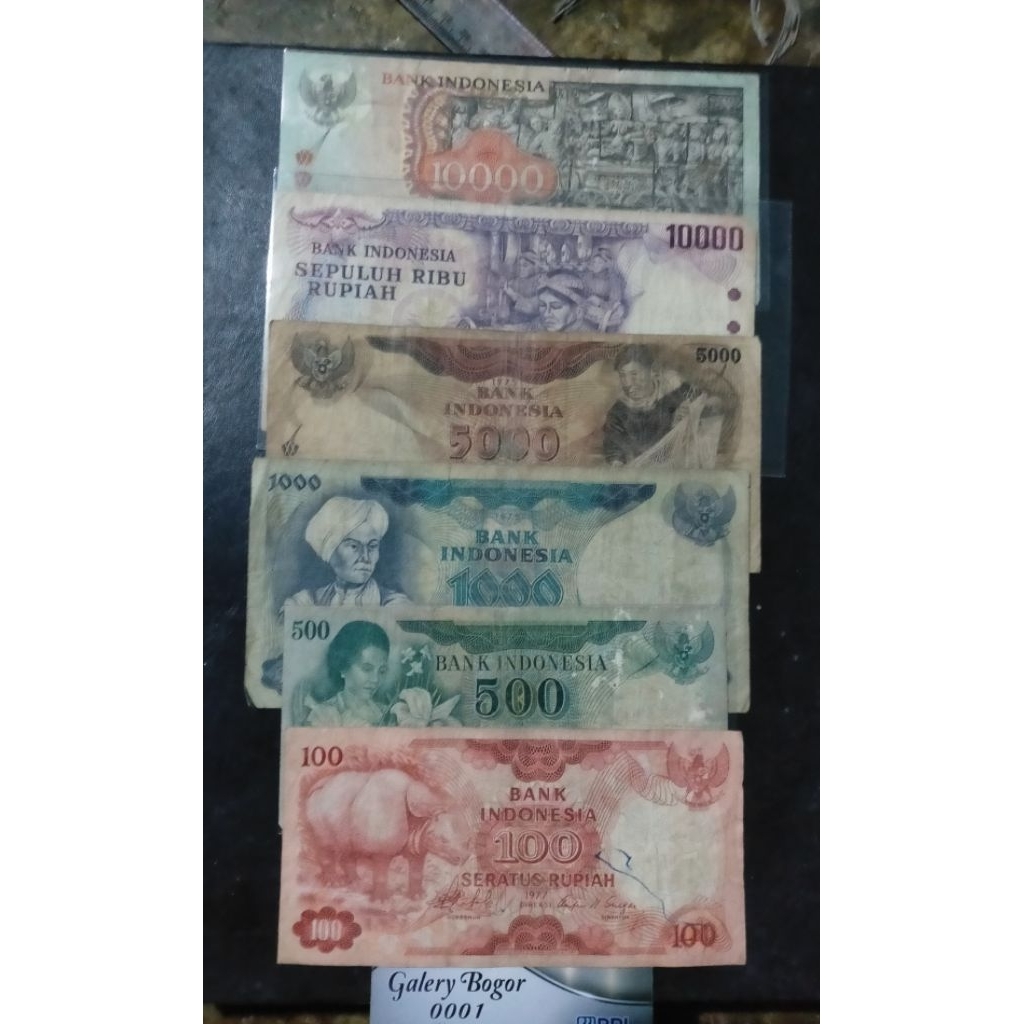 Langka full set uang kuno tahun 1970an 10.000 barong