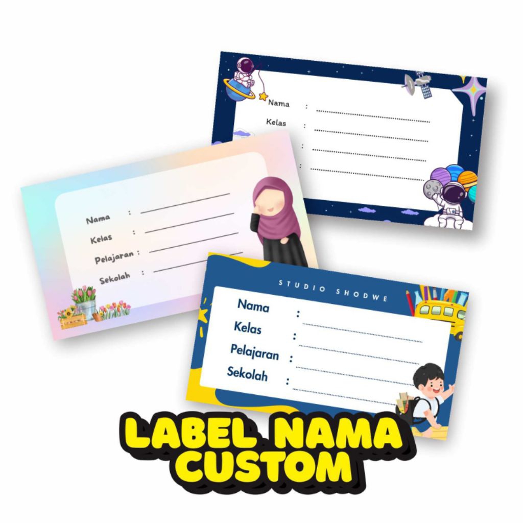 

Label Nama Custom kotak ukuran 9,9 x 4,2 cm | 1pak isi 33