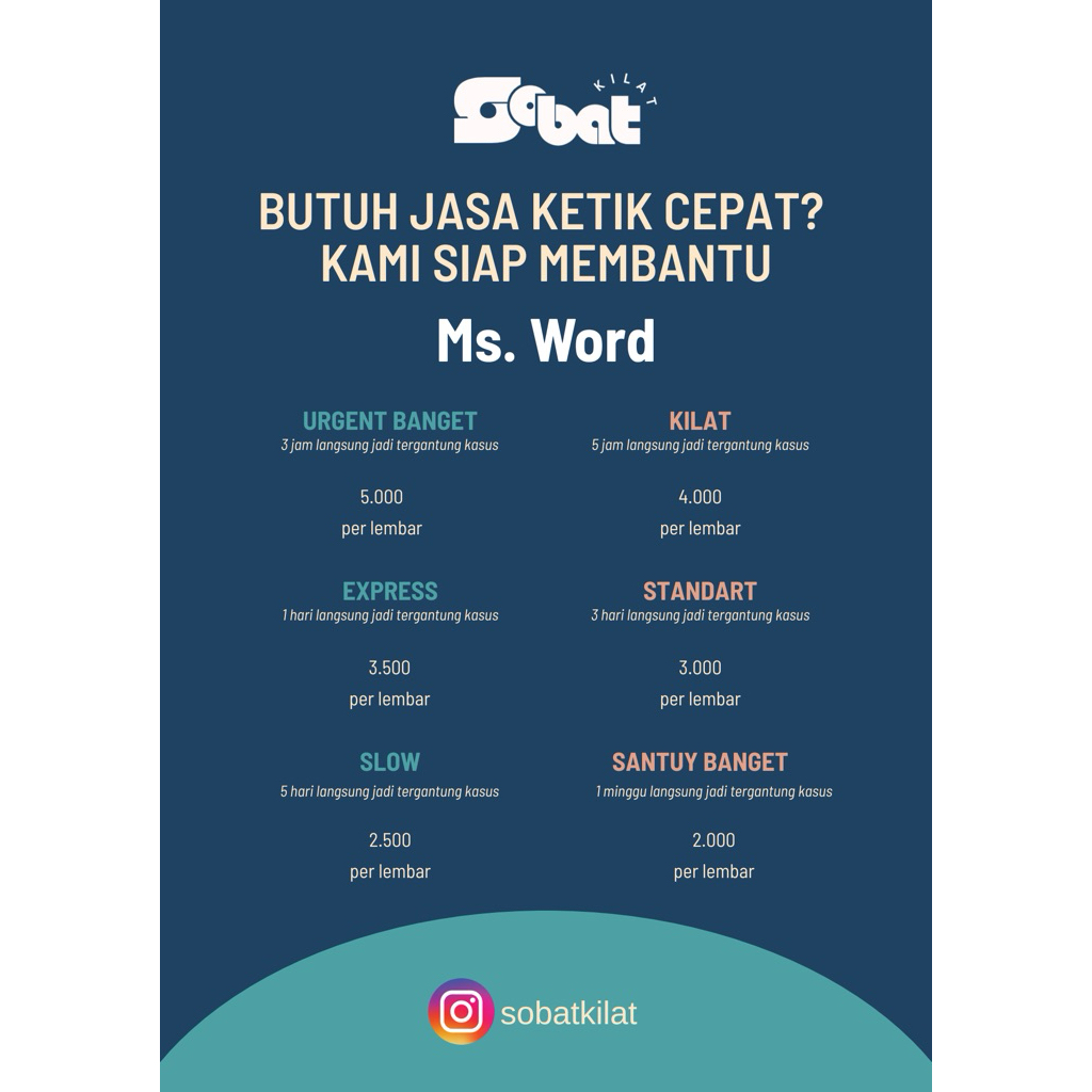 Jasa pengetikan Ms.Word