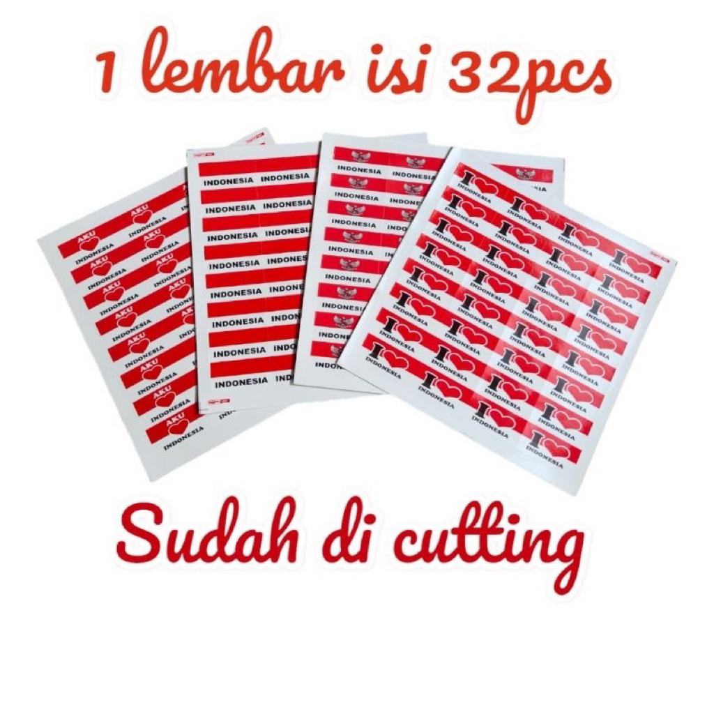 

[isi 32pcs] Stiker pipi merah putih / stiker 17 Agustus / stiker bendera