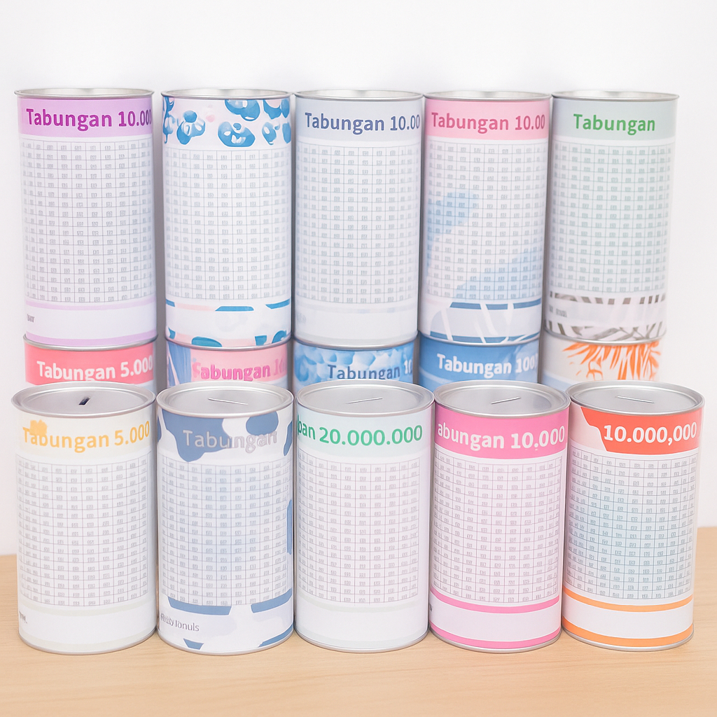 Celengan Target Jumbo Full kaleng Target Viral Celengan Motif Karakter Murah Sauvenir Celengan