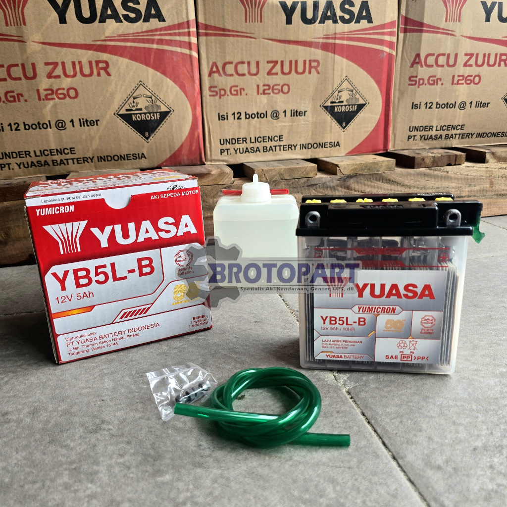 AKI MOTOR MIO JUPITER Z VEGA R ZR ORIGINAL YUASA YB5LB AKI BASAH 5AH