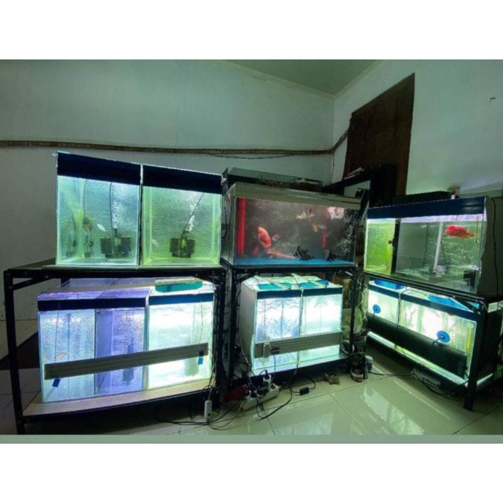Rak serbaguna P100cm L30cm T60cm / rak aquarium / rak bongkar pasang / rak susun besi / rak custom /