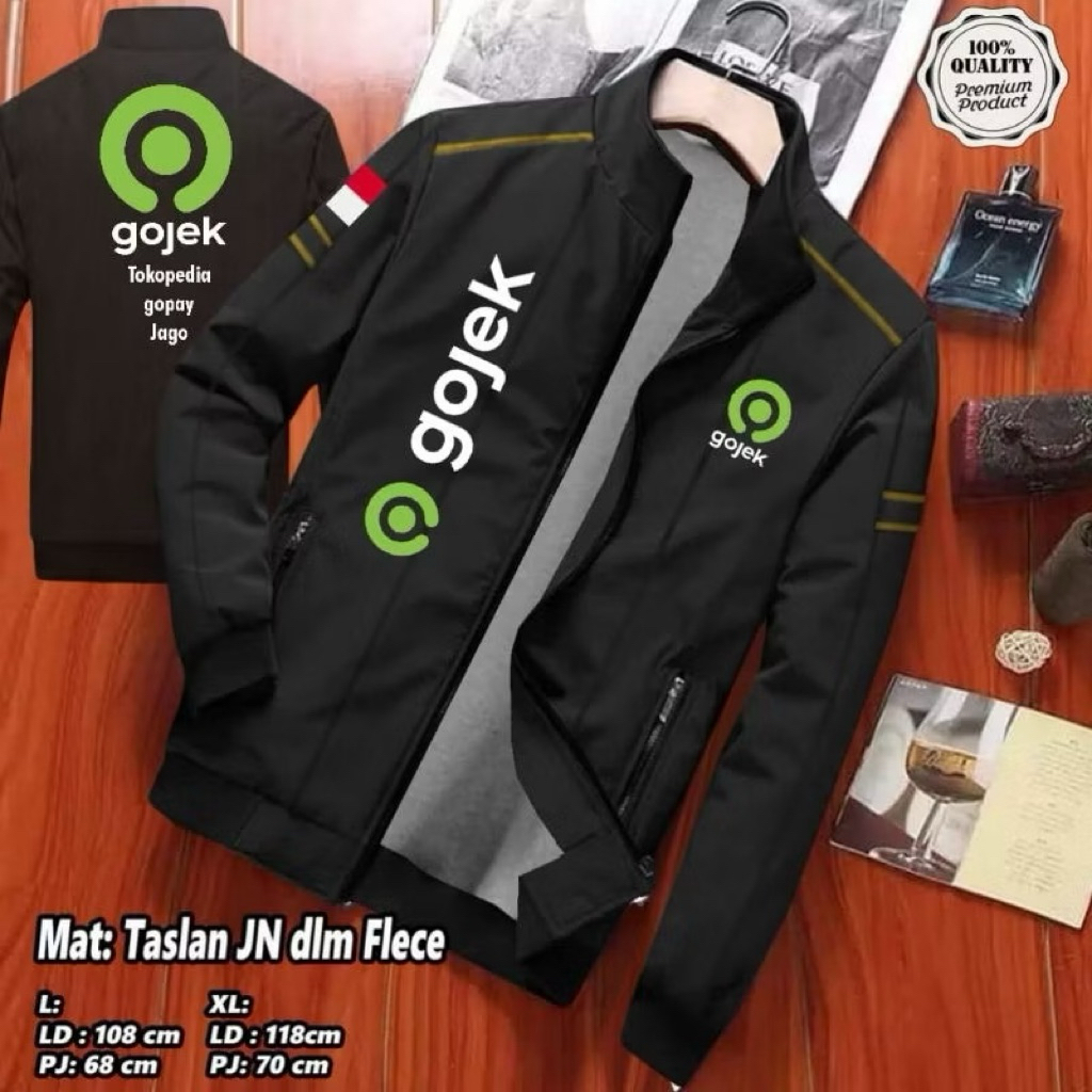 JAKET PRIA BOLAK BALIK SABLON OJEK ONLINE KEREN