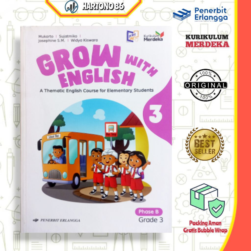 Buku Bahasa Inggris  Erlangga SD/MI kelas 3 kurikulum merdeka