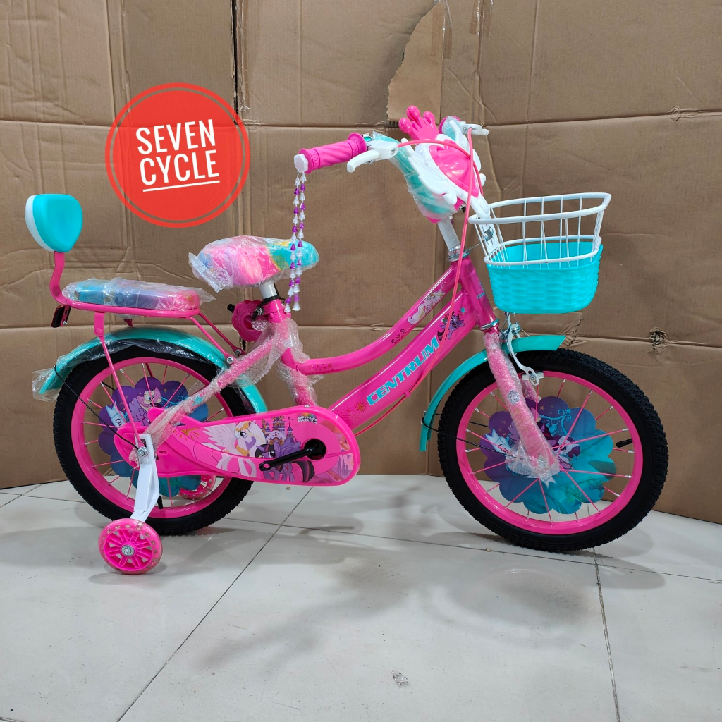 Sepeda Mini keranjang anak CENTRUM 318 unicorn ukuran 16 & 18 inch ban pompa MUXSIC DAN LAMPU