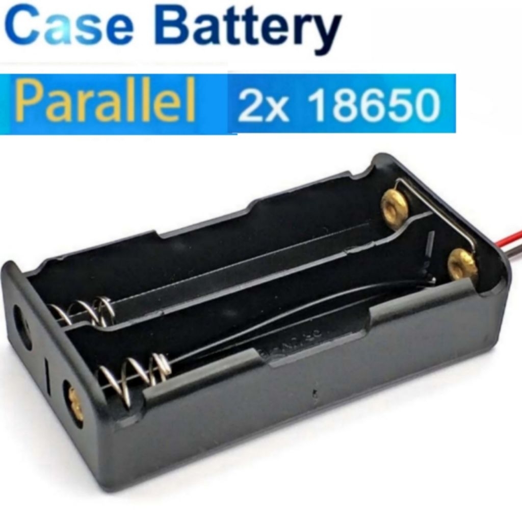 Holder Baterai 18650 Koneksi Paralel Battery 2 Slot