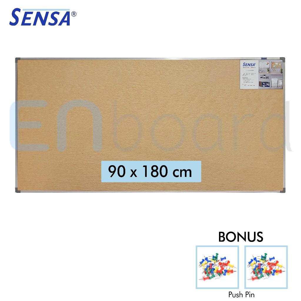 

Softboard / Pin Board / Cork Board / Papan Pengumuman / Mading Gantung Polos Sensa 90 x 180 cm
