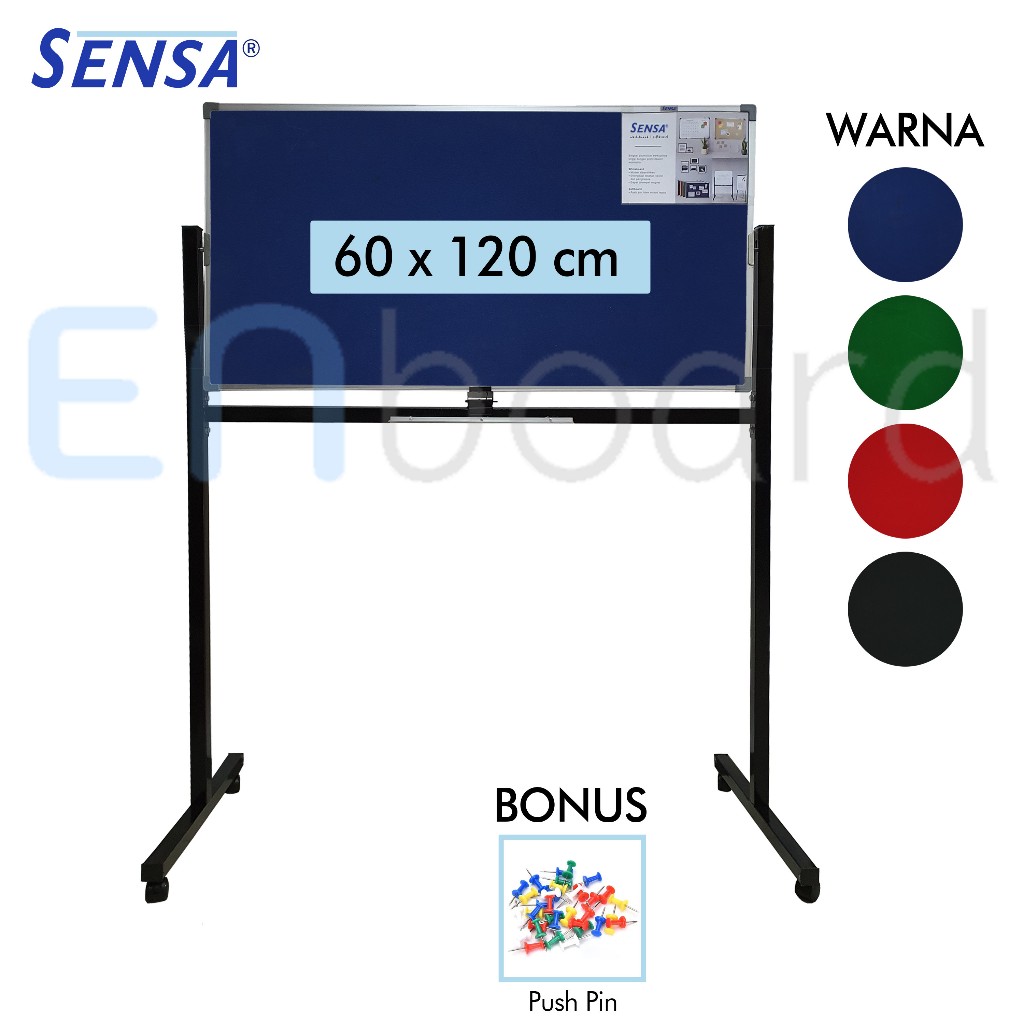 

Softboard / Pin Board / Cork Board / Papan Pengumuman / Mading Standing Bludru Sensa 60 x 120 cm